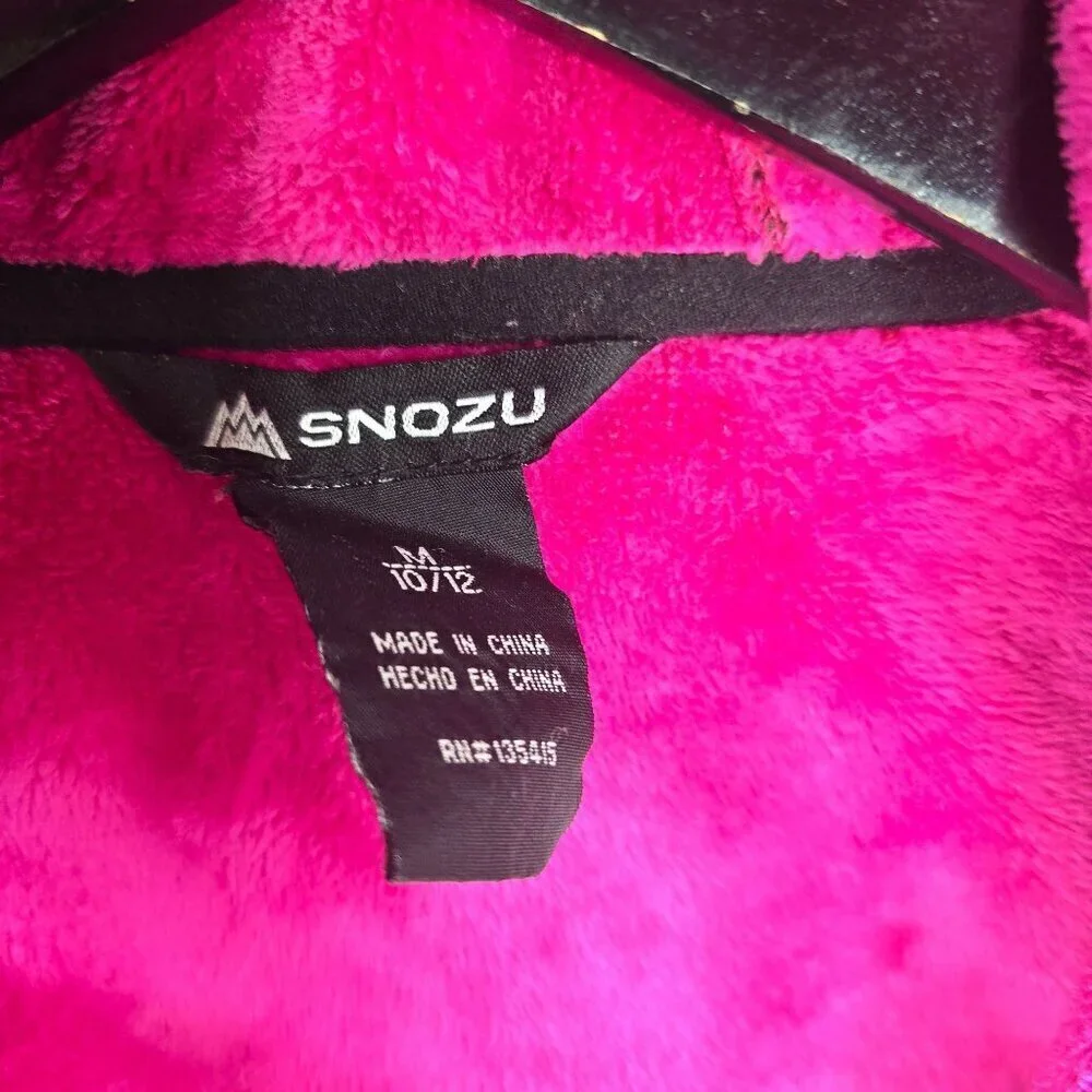 Snozu Black Pink Water Repellant Snow Coat Sherpa Lined